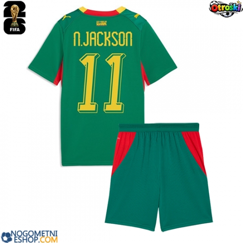 Otroški Nogometni dresi Senegal Nicolas Jackson #11 Gostujoči SP 2026 Kratek Rokav (+ Kratke hlače)
